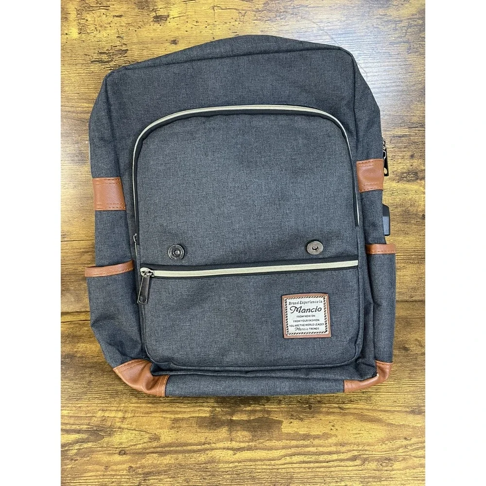 Mancio Vintage Laptop Backpack with USB Charging Port